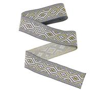 HOBBIESAY 7M Ruban Jacquard de Style Ethnique Garniture Tissée Géométrique Garniture en Dentelle Brodée Boho Ruban de Broderie à Motif Floral Gris Ruban Filaire Tourbillon en Polyester pour DIY