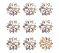HOBBIESAY 8 bouton Brillant en Forme de Fleur de 20mm en Cristal Transparent à Coudre Sur des Vêtements pour Femmes Décorations de Bouquet de Mariage Trou : 2.5mm