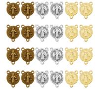HOBBIESAY 90Pcs 3 Couleurs Saint Médailles Charms Noël Métal Saint Pendentif Médaille Charmes Médaille Pendentif Perles Médaillon Pendentifs Charms Antique Argent Collier Bracelet Pendentif