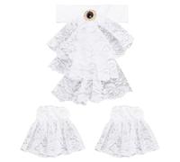 HOBBIESAY Ensemble de Manchettes Jabot en Dentelle à Volants Col et Manchettes Unisexes en Dentelle Accessoire de Costume pour Femmes et Hommes Déguisement D'Halloween Cosplay