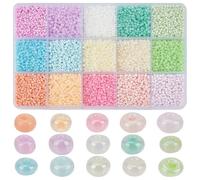 HOBBIESAY Environ 12000 pièce de 15 couleurs de Perles de Rocaille en Verre 2mm/11/0 de coloré Petites Perles Rondes D'Espacement en Vrac Perles Tchèques pour la Fabrication de Bijoux Trou:0.8-1mm