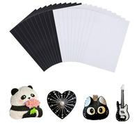 HOBBIESAY Lot de 10 feuilles de tissu doux multi-usages de 0,7 mm d'épaisseur - Série noire et blanche - Pour loisirs créatifs, couture, décorations faites à la main - 20 x 29 cm