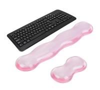 HOBBIESAY Lot de 2 repose-poignets ergonomiques en gel pour clavier et souris - Rose transparent - Refroidissement antidérapant - Pour jeux et saisies - Accessoires de bureau