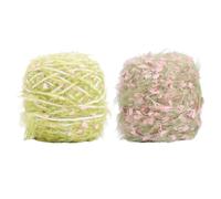 HOBBIESAY Lot de 2 rouleaux de fil à tricoter en fibre mohair angora douce multicolore pour vêtements, écharpes, pulls, châles, chapeaux et projets d'artisanat - 300 g