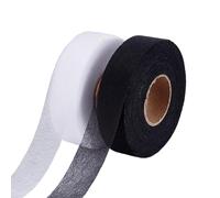 HOBBIESAY Lot de 2 rouleaux de ruban adhésif à repasser pour ourlet thermocollant, 25 mm, double sans couture, 2 couleurs pour vêtements, matelassage, batte, bricolage, couture