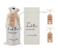 HOBBIESAY Lot de 2 sacs à vin avec 4 cartes d'annonce de grossesse pour grands-parents, tantes, parents, futures mamans et pères, idée cadeau pour annonce de grossesse