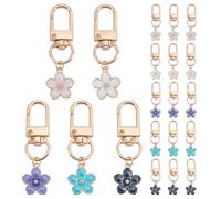 HOBBIESAY Lot de 20 porte-clés en forme de fleur de 5 couleurs avec pendentif en émail pour clés de voiture avec fermoir pivotant en alliage