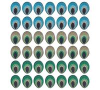 HOBBIESAY Lot de 3 patchs Brodés en Plumes de Paon à Repasser Ou à Coudre 60 couleur pour Sacs à Dos Chapeaux Vestes Décoration de Couture