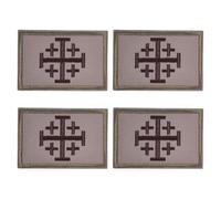 HOBBIESAY Lot de 4 écussons de croix de Jérusalem Sainte Tombe Morale Patriotique Chrétienne Temps pour une autre croisade Chrétienne et boucle tactique Morale