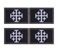 HOBBIESAY Lot de 4 écussons Jérusalem Cross Crusader Jihad Time for Another Crusade Christian Hook and Loop Tactical Patch Militaire pour sacs à dos tactiques, vêtements, jeans, chapeaux, sacs en