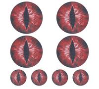 HOBBIESAY Lot de 8 autocollants pour phares 2 tailles Beast Eyes - Œil de bête rouge - Autocollant décoratif - Accessoire pour la décoration des phares - Universel - Bricolage - Style de voiture
