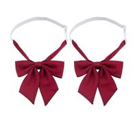 HOBBIESAY Nœud papillon réglable pliable - Accessoire uniforme - Nœud papillon pré-noué à double pli - Pour femme et homme - Accessoires décoratifs pour fête, mariage, école, Rouge, 37 cm