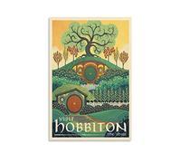 Hobbiton Vintage Voyage Le Seigneur des Anneaux Affiche de Film Toile Peinture - Image Esthétique pour Chambre 20 x 30 cm