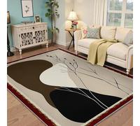 HOBBOY 180x210cm Tapis de Grande Surface pour Salon Tapis Doux à Poil Bas Lavable Courbes et Moquette à Motifs de Branches botanique pour Chambre étage intérieur