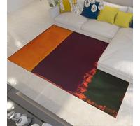 HOBBOY Antidérapant Grand Tapis Orange et Rouge et Vert Couleur Bloc Couture Design Confortable Mince paillassons pour Salle à Manger canapé Bureau Couloir 50 x 80 cm