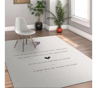 HOBBOY Citations Classiques Tapis de Chambre Motifs romantiques de poésie Moquettes 80 x 150 cm Art de Sol crème et Noir à Poil Bas Lavable pour l’Anniversaire de Mariage
