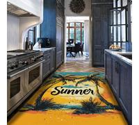 HOBBOY Pop Art Jaune Mince Tapis Palmier Tropical imprimé Tapis antidérapants pour Salon Chambre Couloir Vacances sur Le thème de la décoration intérieure 100 x 150 cm