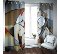 HOBBOY Rideaux de fenêtre de Style Picasso Rideaux occultants d’Art Abstrait pour Chambre à Coucher Rideaux d’économie d’énergie isolés Thermiques 2 Panneaux 2xW132xL245cm