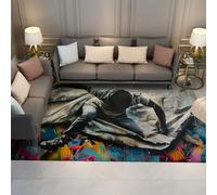 HOBBOY Sports de Plein air 120 x 170 cm - Tapis décoratifs pour Salon Style Street Style Young Man Moquette à Poil Bas Pop Art Lavable Décoration de Sol intérieur