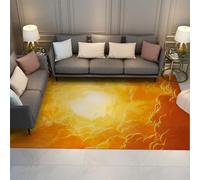 HOBBOY Sunset Cloudscape Tapis Orange & Jaune Ciel et Lumière du Soleil Imprimer Confortable Mince Tapis pour Salon Cuisine Antidérapant Lavable 120 x 150 cm