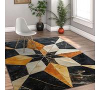 HOBBOY Tapis antidérapants à Texture marbre Motif de Carreaux géométriques Multicolores Tapis de Bienvenue à Poil Bas 50 x 80 cm Salon Douillet Cuisine décoration du Sol de l’hôtel