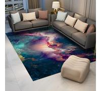 HOBBOY Tapis coloré Aurora 120 x 180 cm Tourbillons rêveurs de Violet Pastel Rose et Bleu océan Tapis antidérapants lavables à Poils Bas décoration Abstraite du Sol