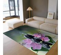 HOBBOY Tapis d’Espace lavables pour Le Salon 120x150cm Moquette Fine modérée et Abstraite Douce Pierres d’orchidée Roses Tapis Sol intérieur pour Chambre Salle à Manger Ferme Bureau