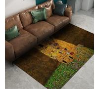 HOBBOY Tapis de Chambre Style Peinture à l’Huile 60 x 120 cm Le Motif du Baiser décoration de Sol pour Salle à Manger Cuisine Lavage à Machine à Poil Bas antidérapant