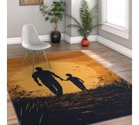HOBBOY Tapis de Coureur Autumn Sunset 160 x 200 cm Tapis à Motif de Sentier feuillu Papa & Fils Tapis à Poils Bas faciles à Nettoyer pour la décoration de la fête des pères