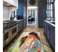 HOBBOY Tapis de Cuisine de Jardin de rêve 140 x 180 cm Étreinte impressionniste & Motifs de Fleurs flottantes Tapis Tapis Fin paillasson en Hommage à la fête des mères