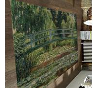 HOBBOY Tapis de Pont Japonais 60 x 100 cm Étang aux nénuphars avec Tapis de saules pleureurs Tapis de Sol impressionniste à l’Huile Tapis de Sol Fin pour Salle d’étude