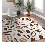 HOBBOY Tapis Fin Abstrait Minimaliste 80 x 150 cm Tapis de Cuisine à Motif de Grains de café Bruns Salle à Manger Urbaine Moderne café ou pâtisserie décoration de Sol