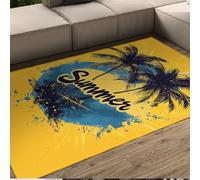 HOBBOY Tapis Mince Jaune Citron Palmier Tropical imprimé Tapis antidérapants pour Salon Chambre à Coucher Salle de Jeux Vacances sur Le thème de la décoration intérieure 120 x 180 cm