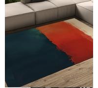 HOBBOY Tapis résistants aux Taches Antidérapant Mince Lavable Vert foncé et Rouge Bloc de Couleur Motif Tapis de Sol pour Salon Canapé Bureau Couloir 80 x 150 cm