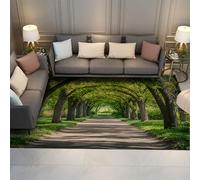 HOBBOY Vert Jardin Mince Tapis Forêt Sentier Nature Paysage Lavable Tapis Antidérapants pour Salon Chambre Bibliothèque Couloir Entrée 180 x 210 cm