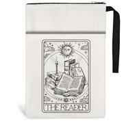 Hobbspring 1 couverture de livre de 34 x 24 cm avec fermeture éclair et poche avant, cadeau pour étudiants, enseignants et amateurs de lecture