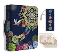 Hobbspring 1 grand sac biblique au motif de mandala - 20,3 x 28,5 x 5,9 cm - En cuir synthétique - Avec marque-page et libellules - Pour homme et femme