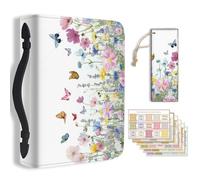 Hobbspring 1 grande housse de bible 20,3 x 28,5 x 5,9 cm en cuir synthétique avec marque-page, fleurs sauvages, sac de transport pour femmes et hommes, carnets de notes de Bible chrétienne, sac de