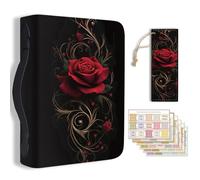 Hobbspring 1 grande housse de bible - 20,3 x 28,5 x 5,9 cm - En cuir synthétique - Avec marque-page - Rose rouge - Sac de transport pour homme et femme - Carnet de notes - Accessoires de transport