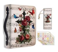 Hobbspring 1 grande housse de bible en cuir synthétique - 20,3 x 28,5 x 5,9 cm - Avec marque-page, croix et notes florales - Pour homme et femme