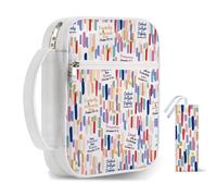 Hobbspring 1 housse de bible 30,5 x 22 cm - Sac de transport coloré - Beau sac d'église élégant - Protection biblique avec poignée et poche zippée - Cadeau pour hommes, femmes, mères et femmes