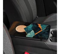 Hobbspring 1 housse de console centrale de voiture - 32 x 19 cm - Motif coucher de soleil - Aquarelle - Lever du soleil - Pour la plupart des véhicules, SUV, berline