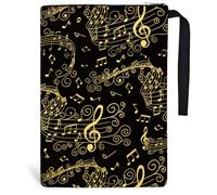 Hobbspring 1 housse de protection pour livre avec notes de musique - 34 x 24 cm - En polyester - Avec fermeture éclair et poche avant - Cadeau d'anniversaire pour les étudiants, les enseignants et les