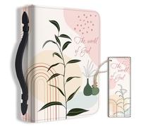 Hobbspring 1 pièce Grande Housse de Bible 20,3x28,5x5,9 cm Cuir PU Housse de Bible avec Marqueur Thème Boho Sac de Transport de Bible pour Femmes et Hommes Accessoire de Transport de Bible Chrétien