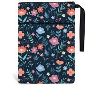 Hobbspring 1pc Motif Floral Couverture de Livre Polyester Couverture de Livre Protecteurs de Livres avec Fermeture Éclair et Poche Avant Cadeau D'Anniversaire de Noël pour Étudiants 34cmx24cm