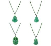 Hobbspring 4 Styles Colliers Pendentif Bouddha Riant Collier Guan Yin Collier de Protection Amulette Talisman Vert Collier de Perles Feng Shui Collier en Verre Collier Booda