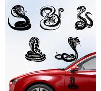 Hobbspring 5 Styles autocollants Serpent 14.8x15.5cm Noir Cobra Viper Autocollants en Vinyle Imperméables Autocollants Réfléchissants pour Voiture Fenêtres de Voiture Ordinateur Portable Bagages
