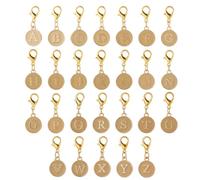 Hobbspring 52Pcs A-Z Alphabet Lettres Charms Alliage Émail Initial Pendentifs Lettre Clip Sur Breloques Pendentifs Lettre Majuscule avec Fermoirs Mousqueton pour la Fabrication de Bijoux