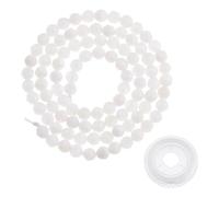 Hobbspring 94Pcs Perles de pierre Lune Arc en Ciel avec Cordon Élastique en Cristal Naturelle Blanc 4mm Facettes Perles de Pierres Précieuses en Vrac Rondes Perles avec Trou de 0.7mm DIY