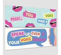 Hobbspring Bulletin Board Décoration Peinture Bouche Lèvres Santé mentale Salle de classe Bannière Poster Panneau pour école maternelle Dessin animé Vivant Parler Voix Poster éducatif pour la famille